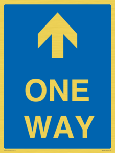 One way with up directional arrow